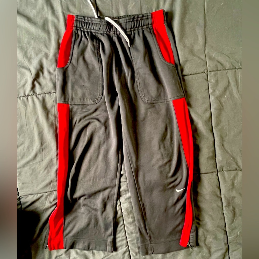 Nike track pants small boys size 8 grey and red